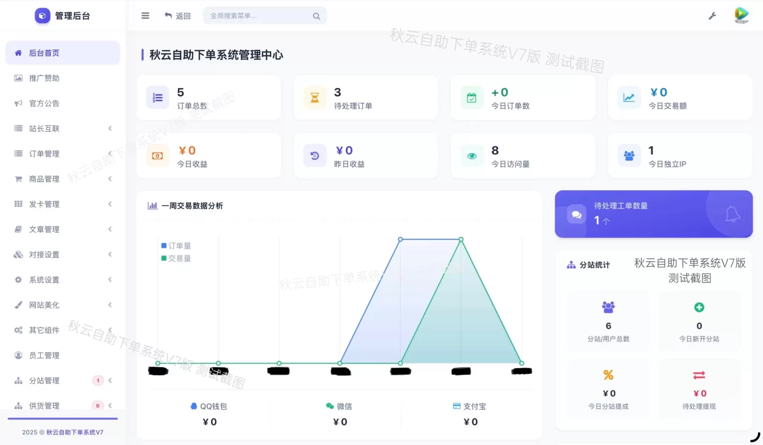 彩虹云商城二开重构美化版源码 秋云自助下单系统V7版-云梦阁