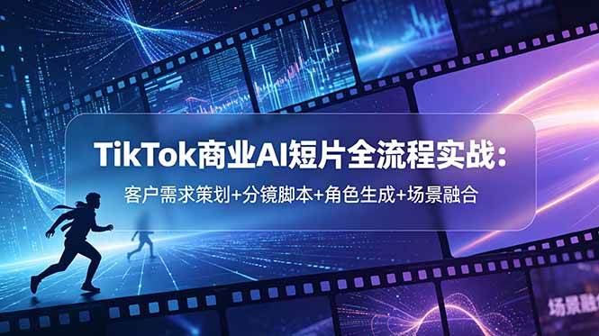 （18678期）TikTok商业AI短片全流程实战：客户需求策划+分镜脚本+角色生成+场景融合-云梦阁