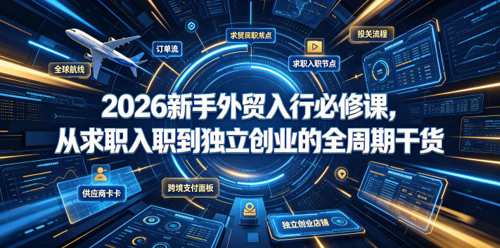 2026新手外贸入行必修课，从求职入职到独立创业的全周期干货-云梦阁