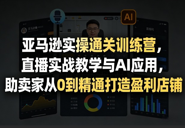 亚马逊实操通关训练营，直播实战教学与AI应用，助卖家从0到精通打造盈利店铺（更新7月3日）-云梦阁