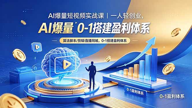 （18652期）AI爆量短视频实战课｜一人轻创业，算法脚本剪辑直播同城，0-1搭建盈利体系-云梦阁