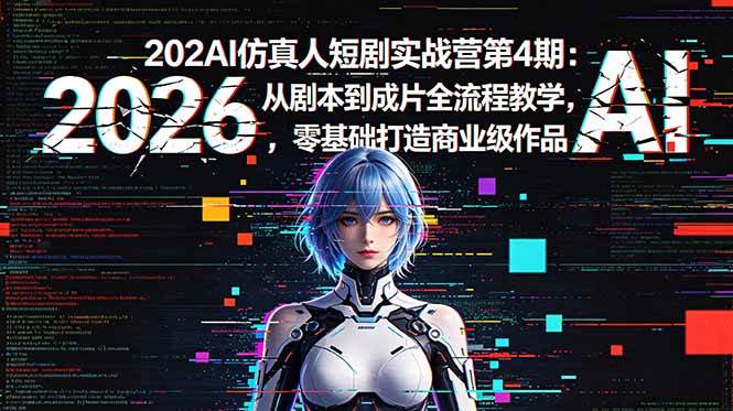 （18656期）2026AI仿真人短剧实战营第4期：从剧本到成片全流程教学，零基础打造商业级作品-云梦阁